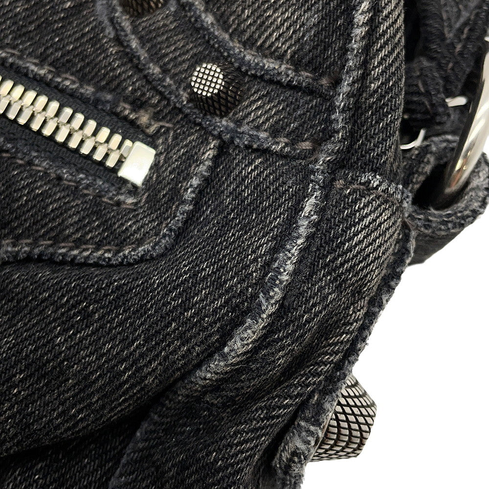 BALENCIAGA Le Cagoule Cross Body Bag Black719065 Denim