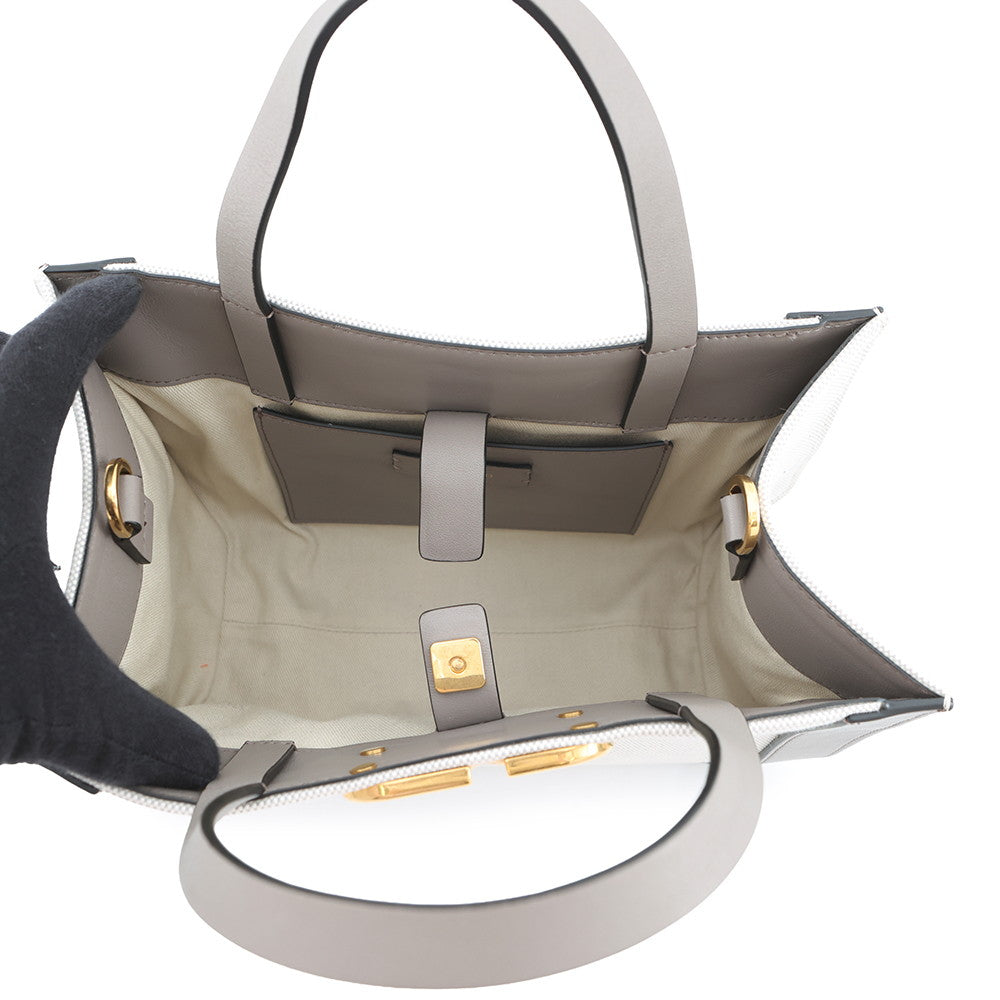 Valentino Garavani V Logo Handbag White/Gray2W0B0K96YJH Canvas Leather