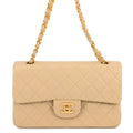 CHANEL Matelasse Chain Shoulder Bag BeigeA01113 Lambskin Size 23