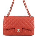 CHANEL Matelasse Chain Shoulder Bag RedA58600 Caviar Leather Size 30