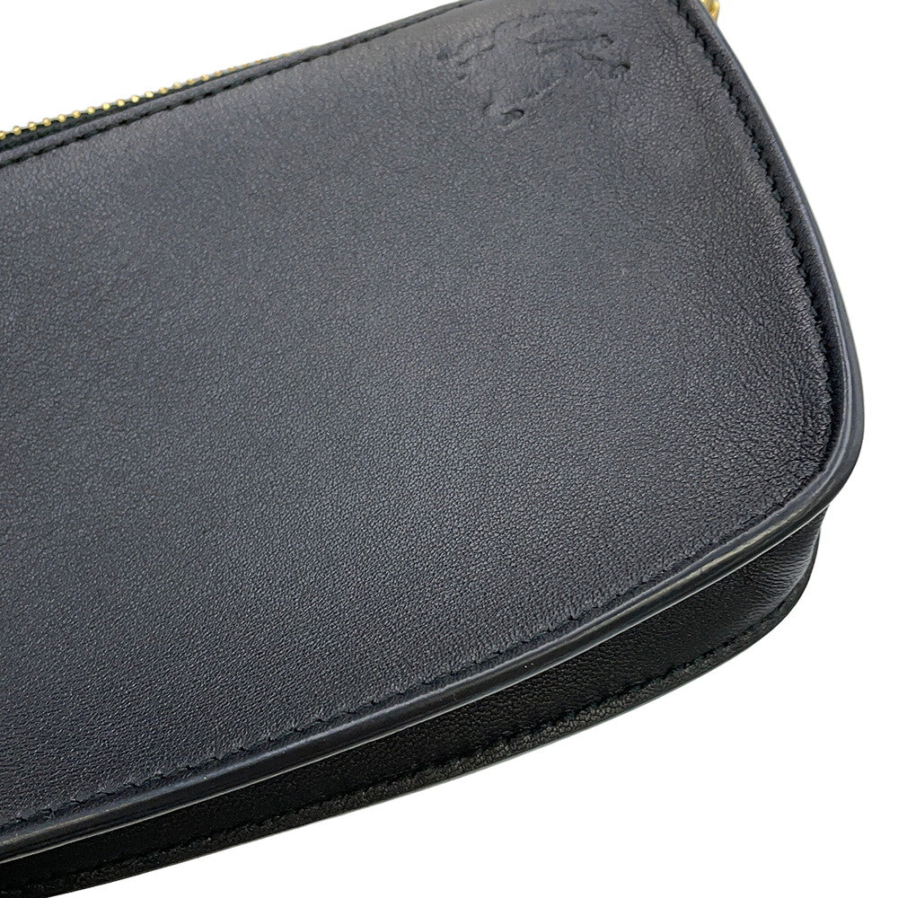 BURBERRY Shield ChainShoulder Bag Black8079856 Leather Size micro