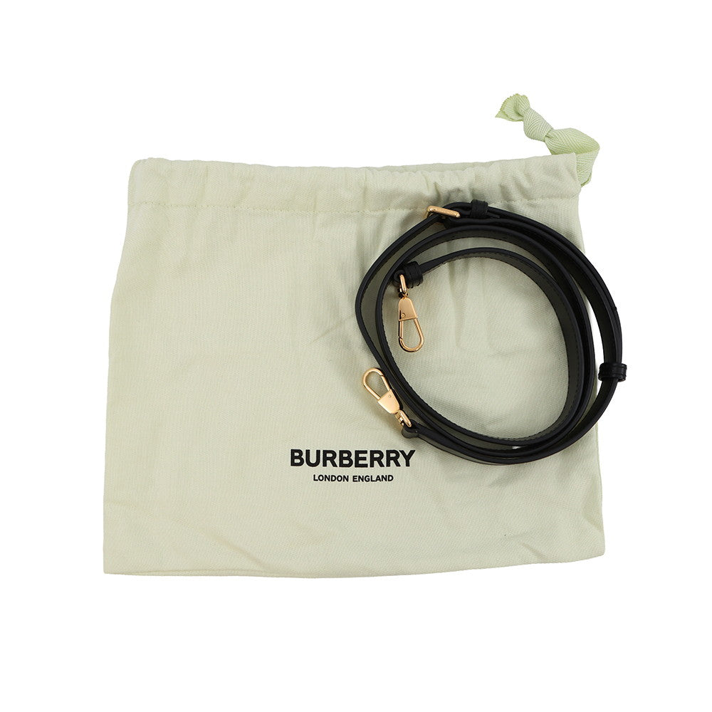 BURBERRY Icon Stripe Louise Bag Beige/Black/White8051846 PVC