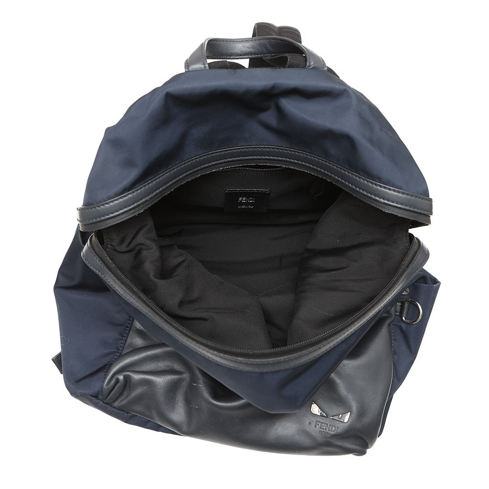 FENDI Monster Backpack Navy/Black7VZ035 Nylon Calf Leather