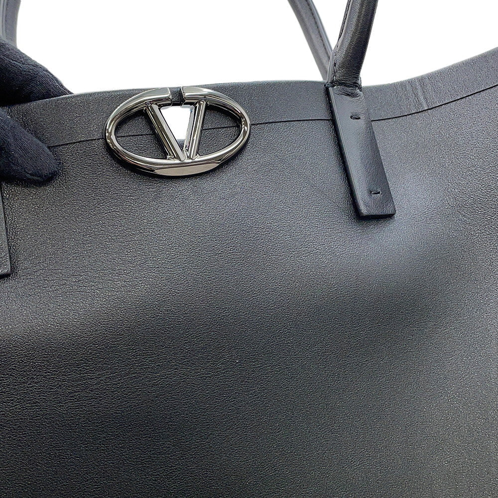 Valentino Garavani V Logo Shopping Tote Bag Black5Y0B0C93JHH Leather
