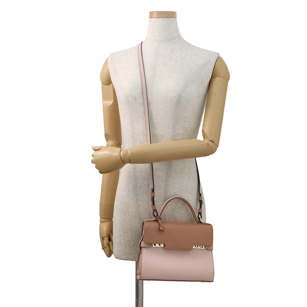 Delvaux Tempate Light Pink/Brown/Jasmin FlowerAA0435AAX0AIADP Leather Size Mini
