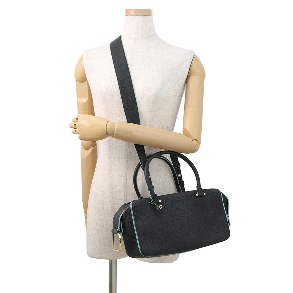 Delvaux Cool box Navy/Light Blue Leather Size MM