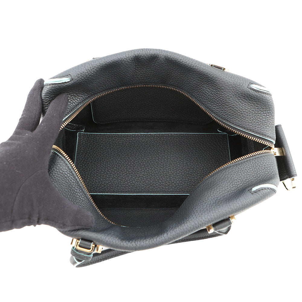 Delvaux Cool box Navy/Light Blue Leather Size MM
