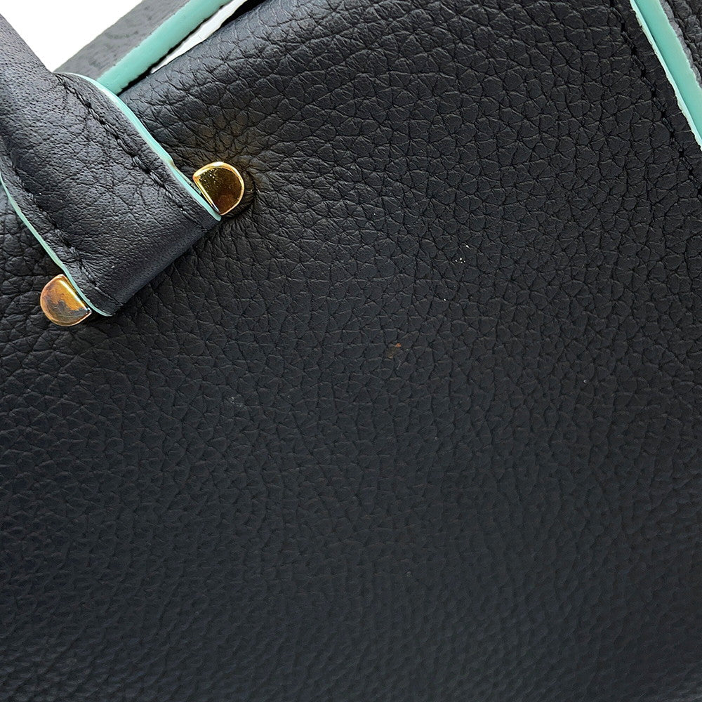 Delvaux Cool box Navy/Light Blue Leather Size MM