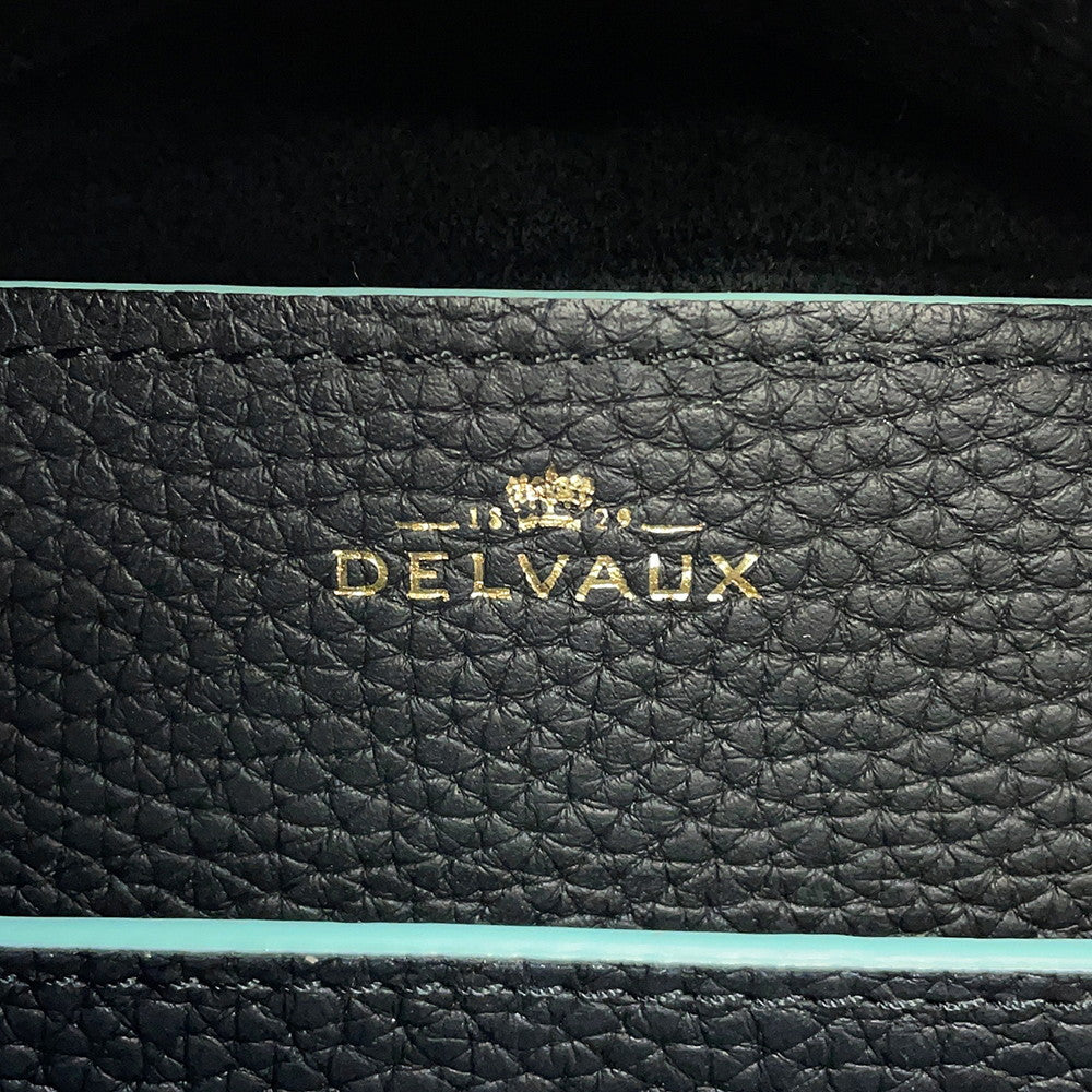 Delvaux Cool box Navy/Light Blue Leather Size MM