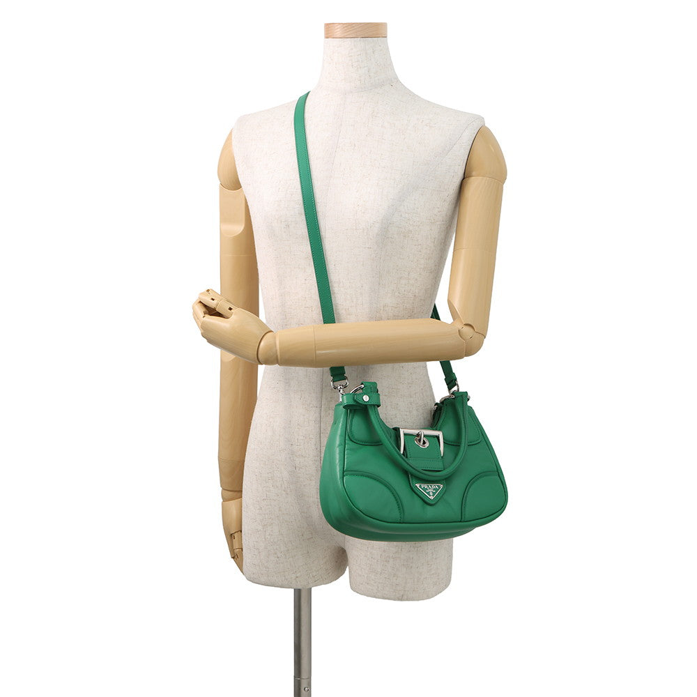 PRADA Re-Edition 2002 Moon Handbag Green1BA381 Padded Nappa Leather