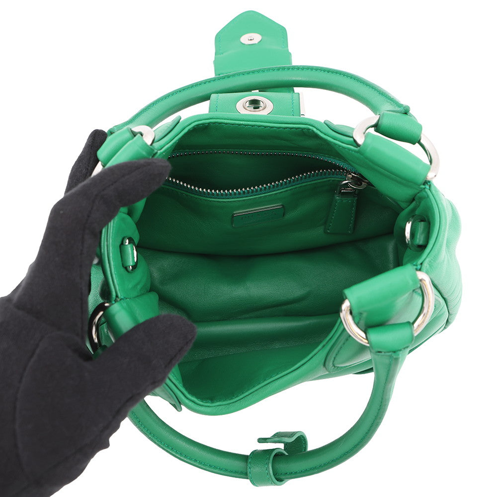 PRADA Re-Edition 2002 Moon Handbag Green1BA381 Padded Nappa Leather