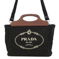 PRADA Canapa Black1BG350 Canvas Wood