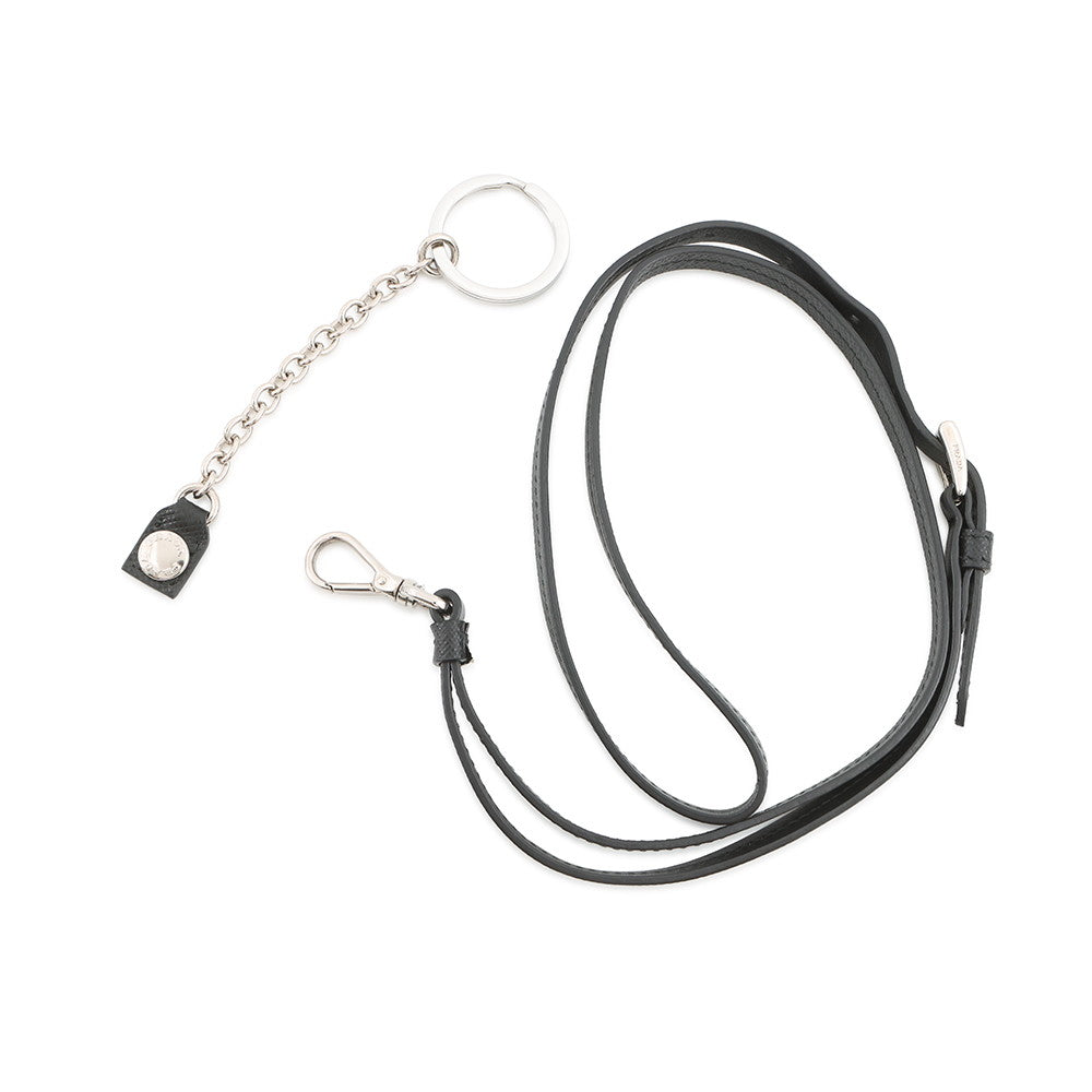 PRADA Triangle Pouch Neck Strap Black1TL445 Saffiano LeatherLeather