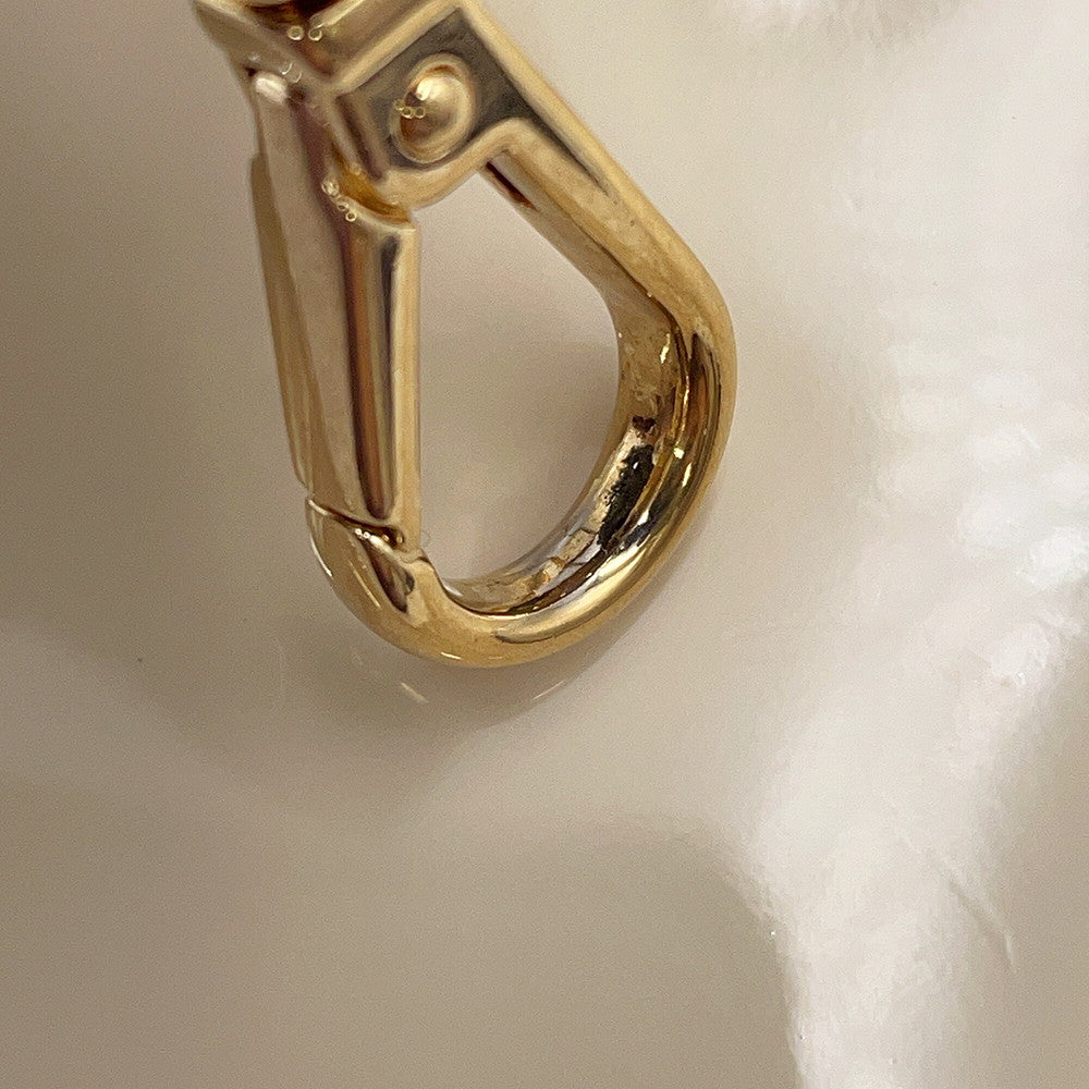 PRADA Triangle logo mini pouch with chain Beige1NT023 Enamel