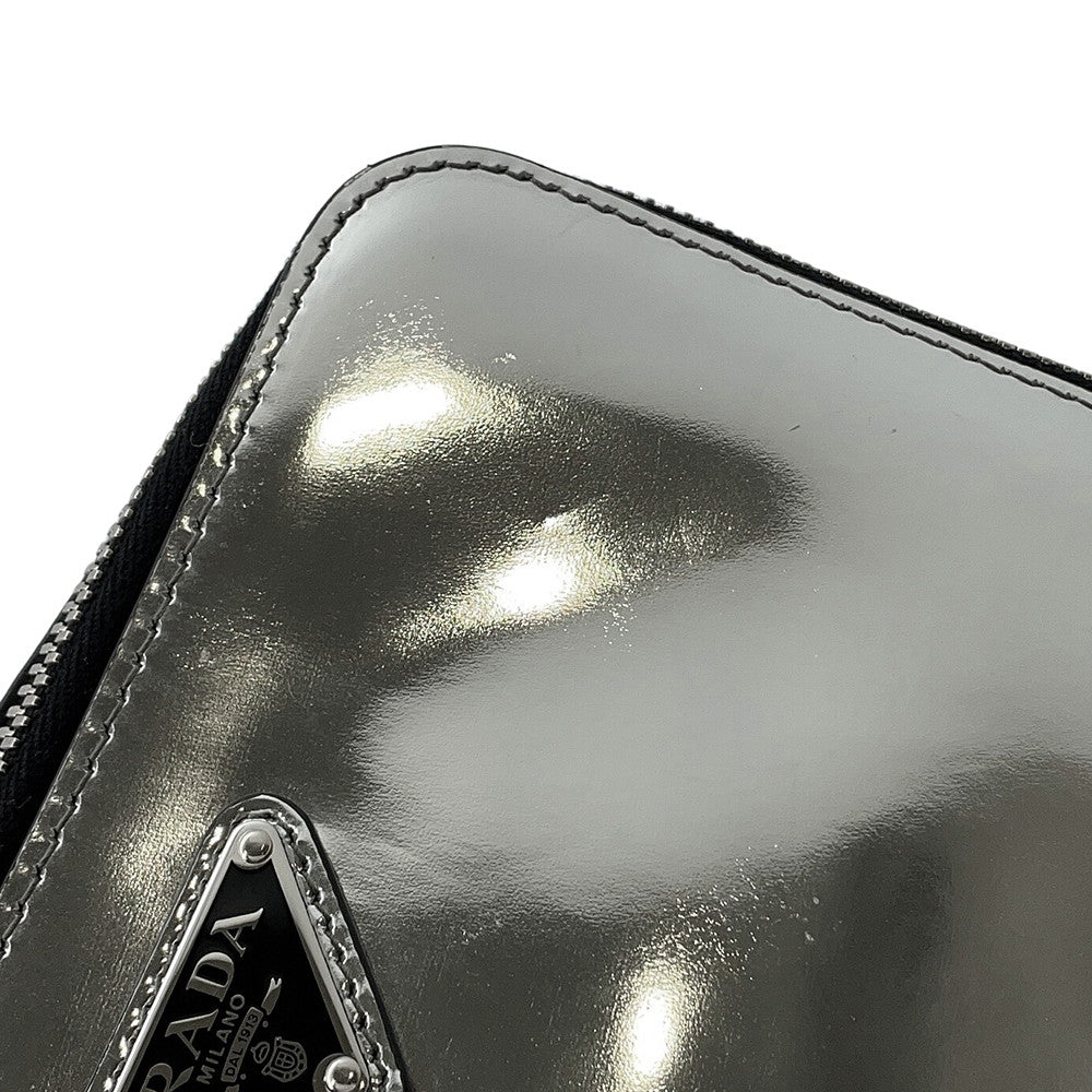 PRADA Brique Shoulder Bag Silver2VH070 Leather
