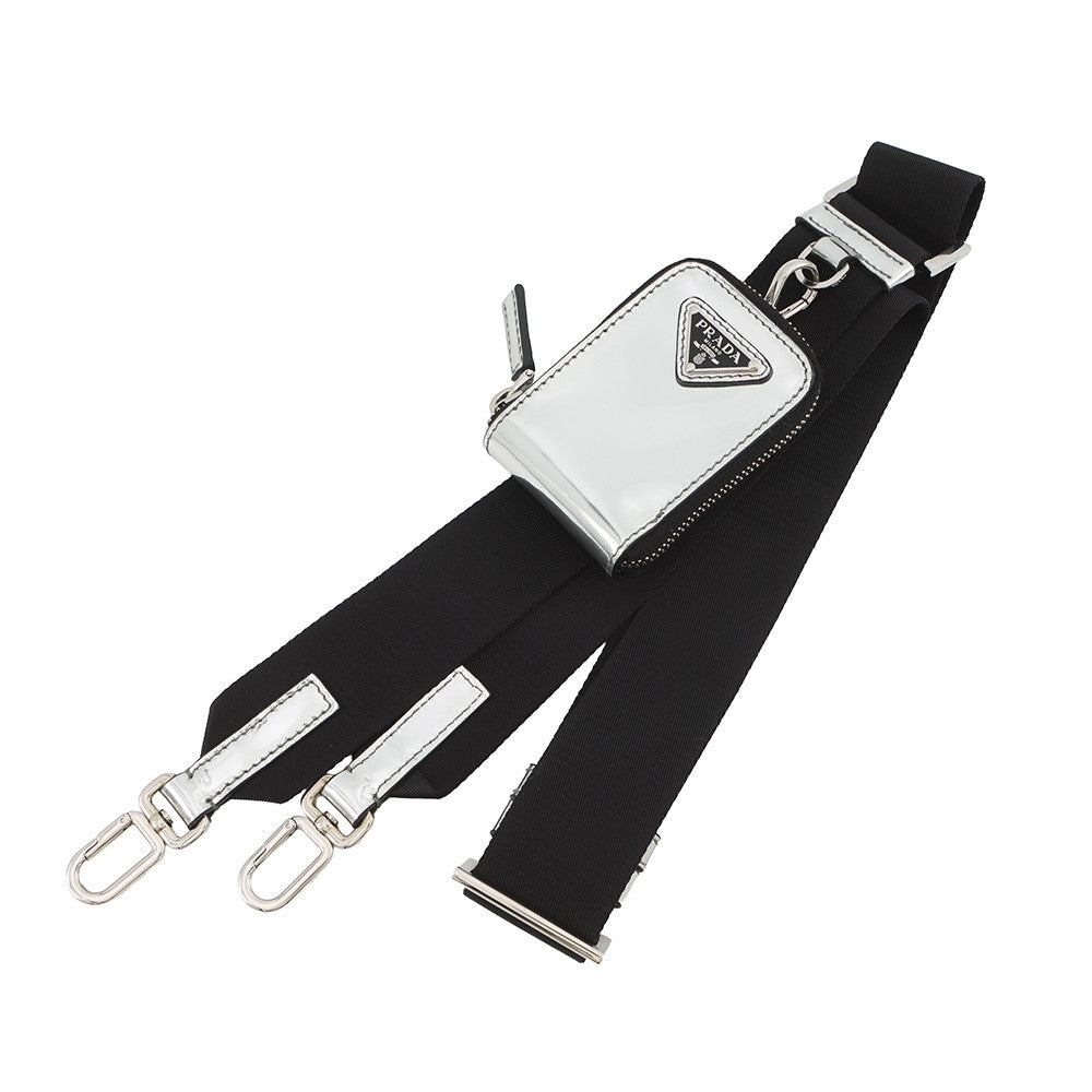 PRADA Brique Shoulder Bag Silver2VH070 Leather