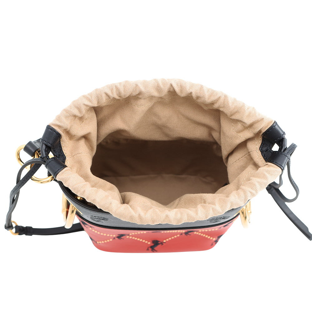 Chloe Roy 2-Way Bucket Shoulder Bag Red/BlackCHC18WS128A50647 Leather Canvas Size Mini