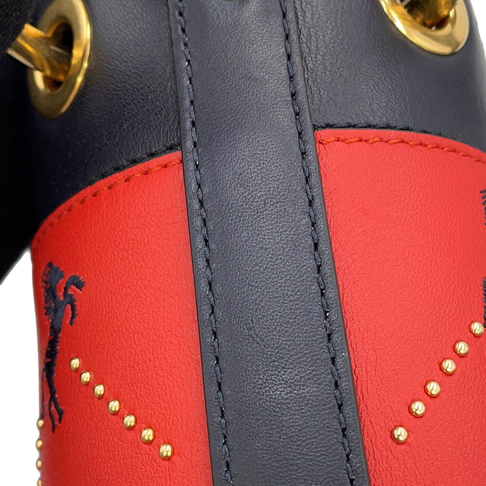 Chloe Roy 2-Way Bucket Shoulder Bag Red/BlackCHC18WS128A50647 Leather Canvas Size Mini