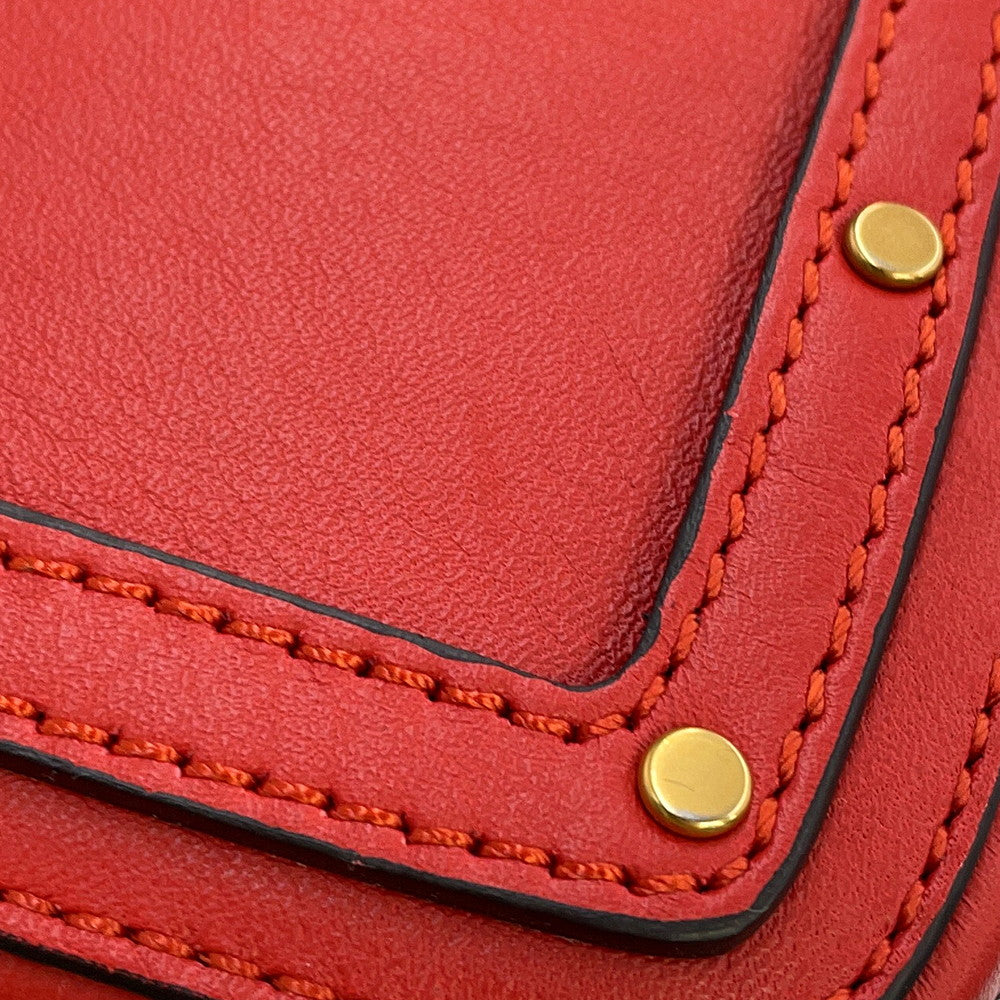 Chloe Roy 2-Way Bucket Shoulder Bag Red/BlackCHC18WS128A50647 Leather Canvas Size Mini