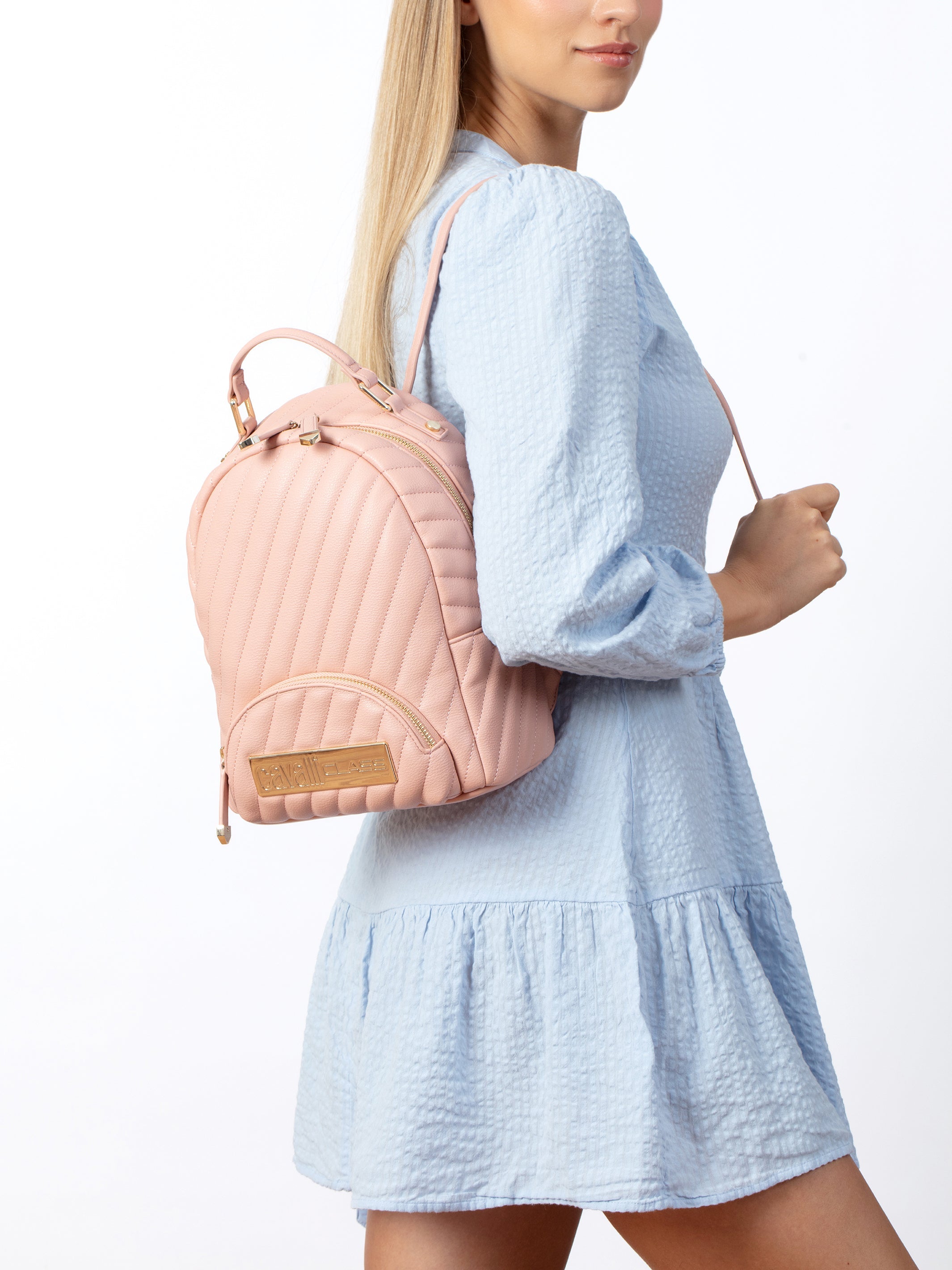 Cavalli Class ISCHIA Pink Small Fashion Backpack