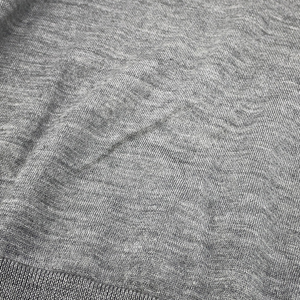 HERMES Jungle Love Short Sleeve Knit Size 38 Gray/White Cashmere46% Silk46% Nylon8%