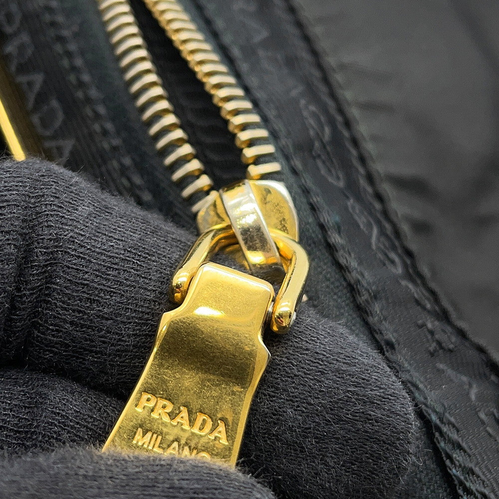 PRADA Triangle With logo Backpack BlackBZ0030 Nylon Leather