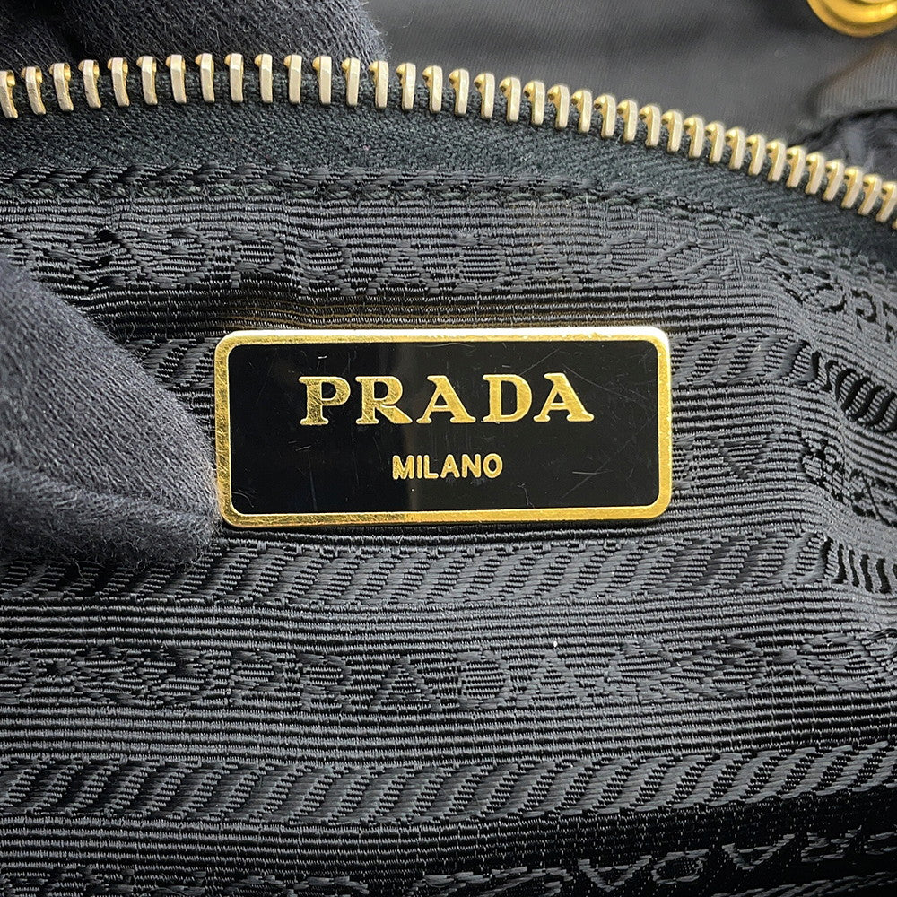 PRADA Triangle With logo Backpack BlackBZ0030 Nylon Leather