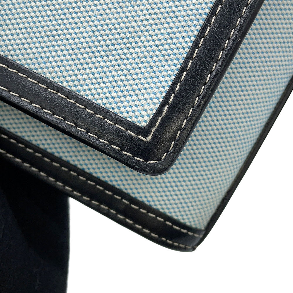 BURBERRY Pocket 2way Handbag Blue/Black8039101 Canvas Leather Size Mini