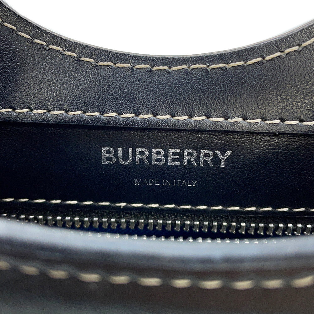 BURBERRY Pocket 2way Handbag Blue/Black8039101 Canvas Leather Size Mini