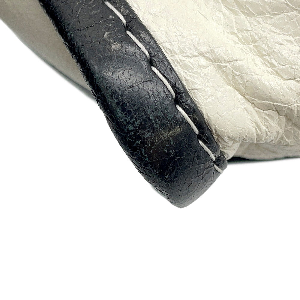 BALENCIAGA Bazar Shopper Black/White/Blue513988 Leather Size XXS