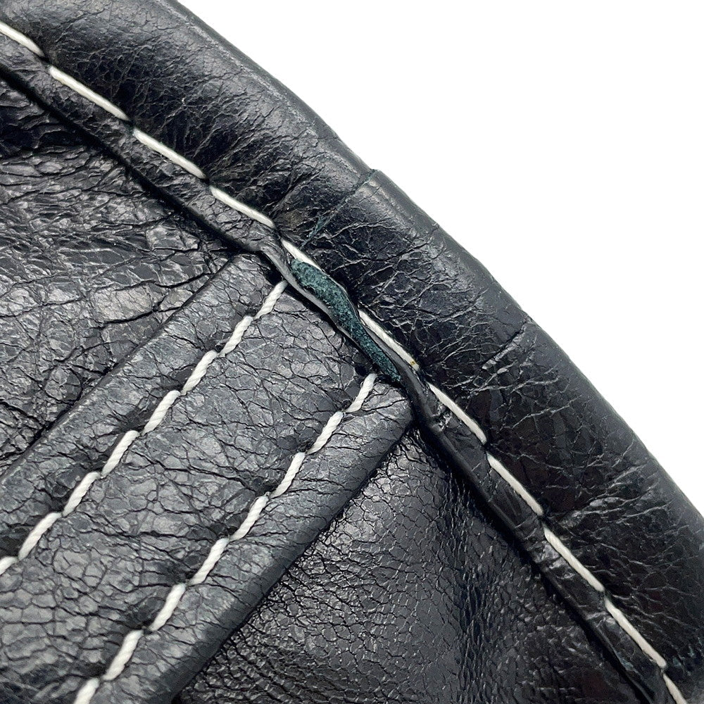 BALENCIAGA Bazar Shopper Black/White/Blue513988 Leather Size XXS