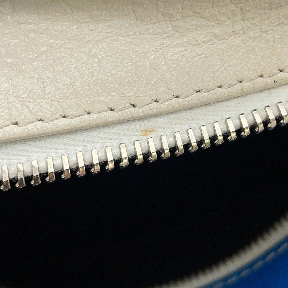 BALENCIAGA Bazar Shopper Black/White/Blue513988 Leather Size XXS