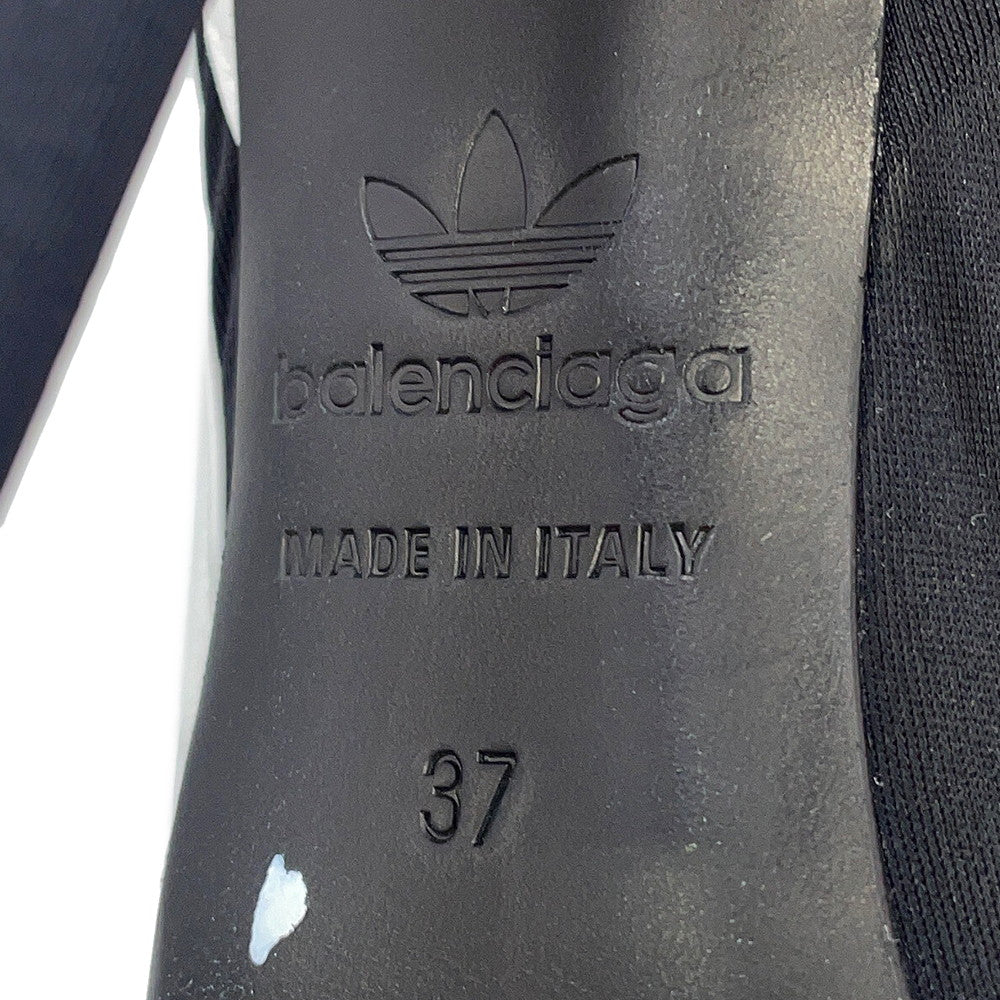 BALENCIAGA Adidas Collaboration Knife Booties Black/White724073 Polyester Size 37