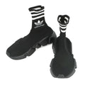 BALENCIAGA Adidas Collaboration Socks Sneakers Black/White717589 Cotton Size 35