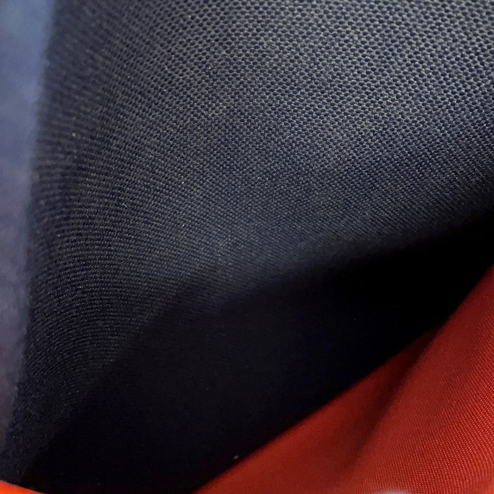 HERMES Sack de Pansage 2-way Tote Navy/Feu Toile Chevrons Canvas