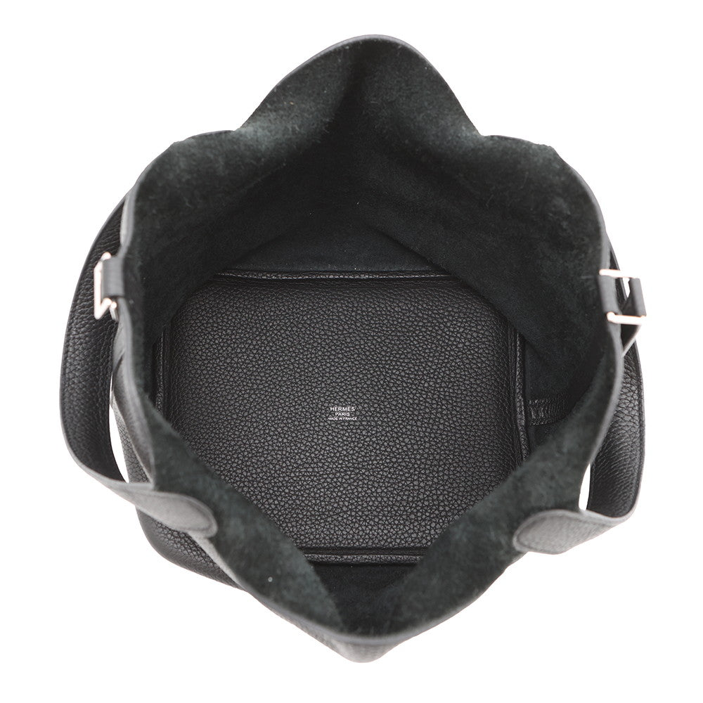 HERMES Picotin Lock Black Taurillon Clemence Size MM
