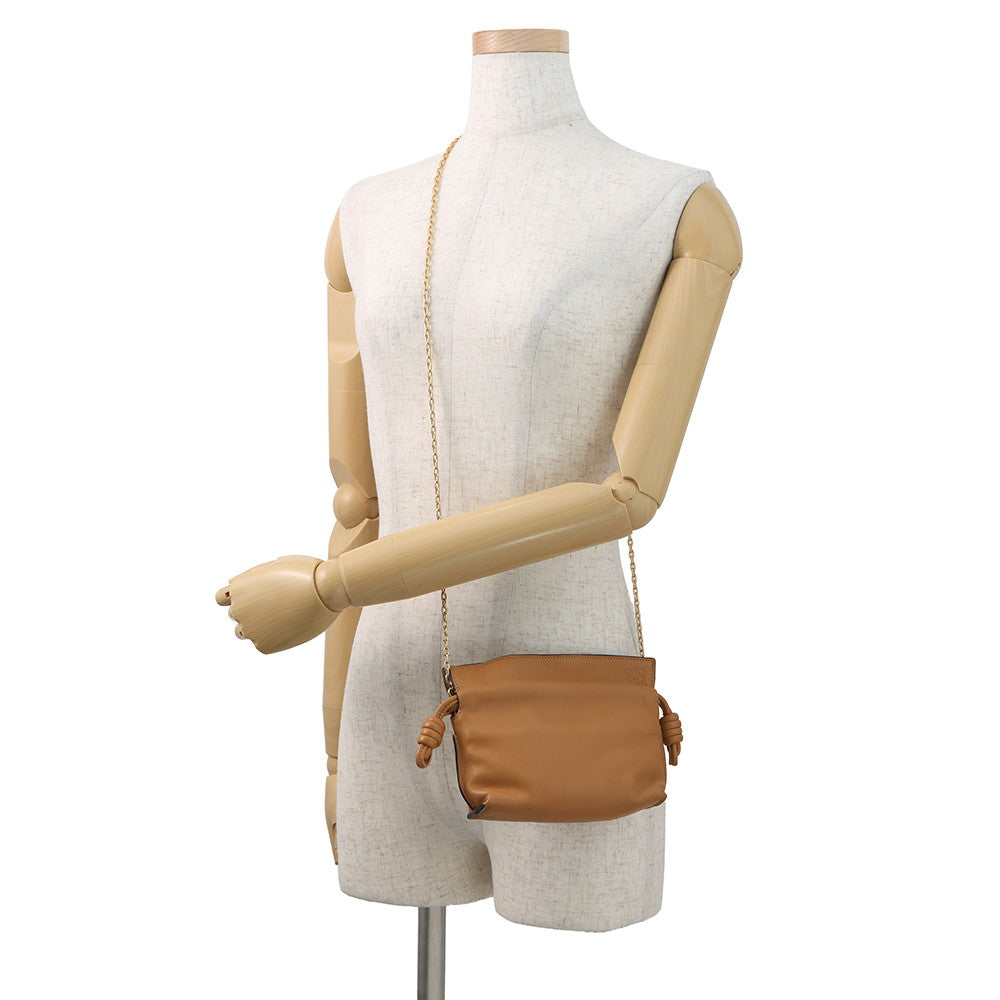 LOEWE Flamenco Clutch Shoulder Bag BrownA411FC6X01 Leather Size Nano