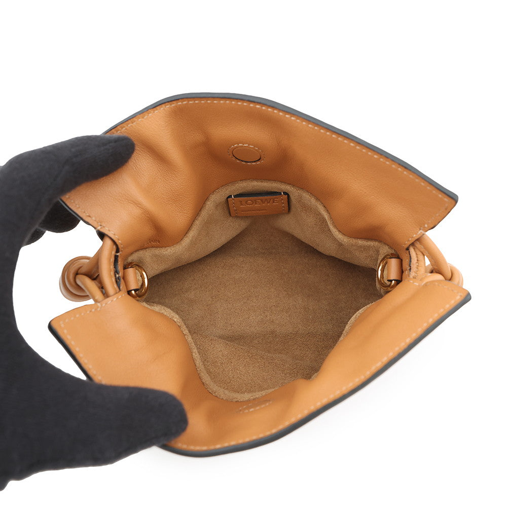 LOEWE Flamenco Clutch Shoulder Bag BrownA411FC6X01 Leather Size Nano