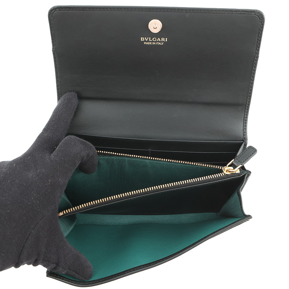 BVLGARI BVLGARIBVLGARI Long Wallet Black284691 Leather