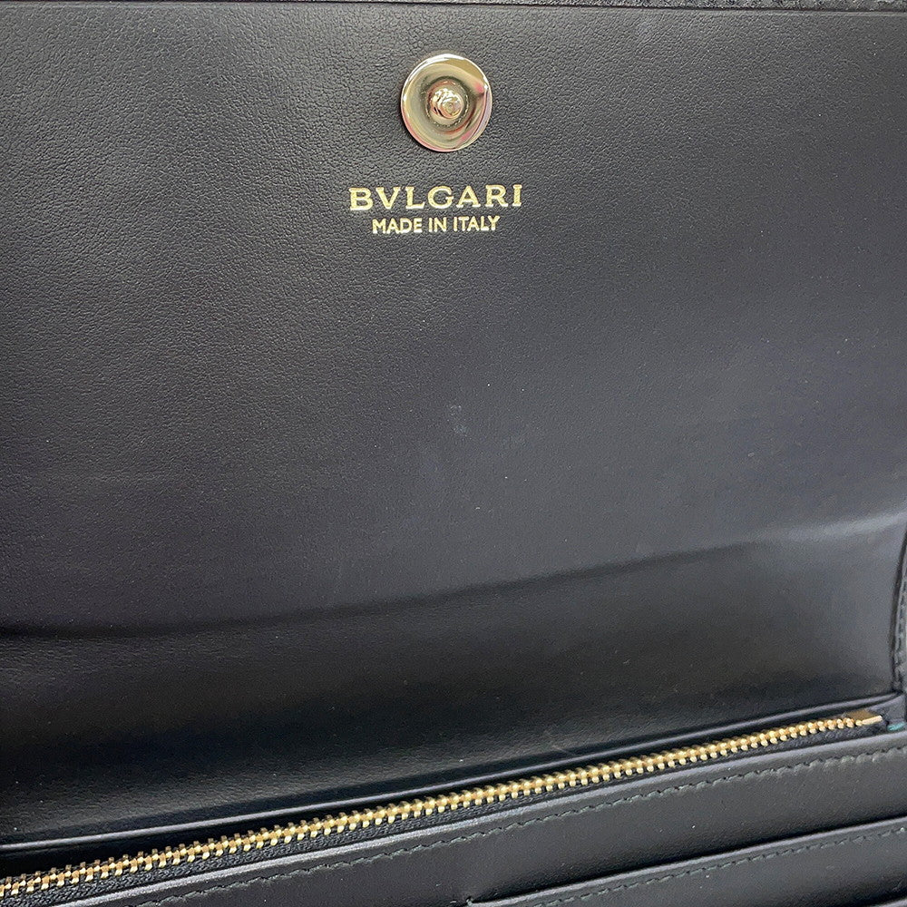 BVLGARI BVLGARIBVLGARI Long Wallet Black284691 Leather