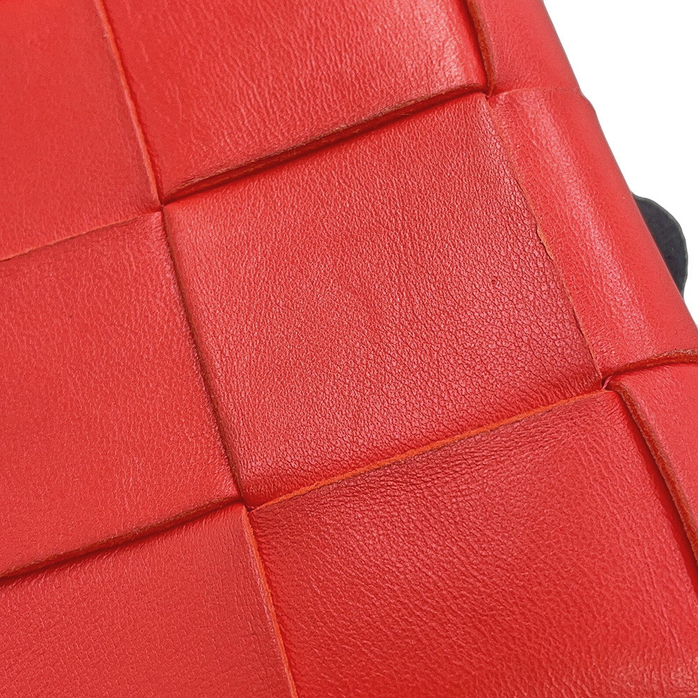 Bottega Veneta Maxi INTRECCIATO Cassette Bi-fold Wallet Orange Leather
