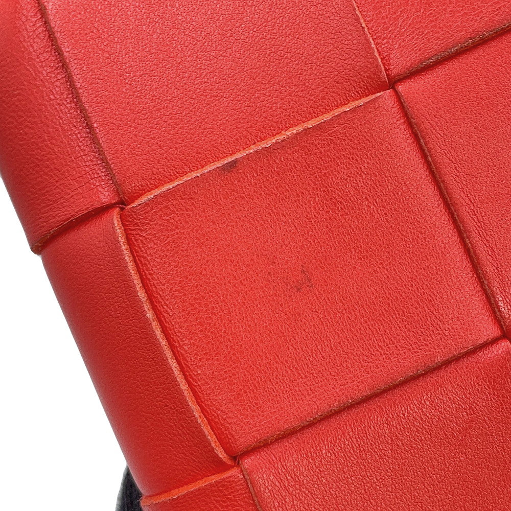 Bottega Veneta Maxi INTRECCIATO Cassette Bi-fold Wallet Orange Leather