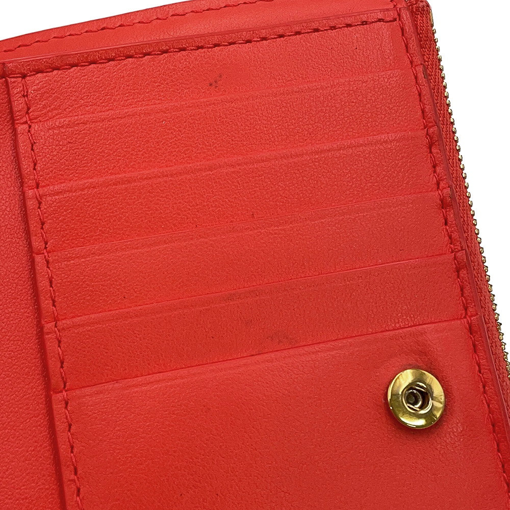 Bottega Veneta Maxi INTRECCIATO Cassette Bi-fold Wallet Orange Leather