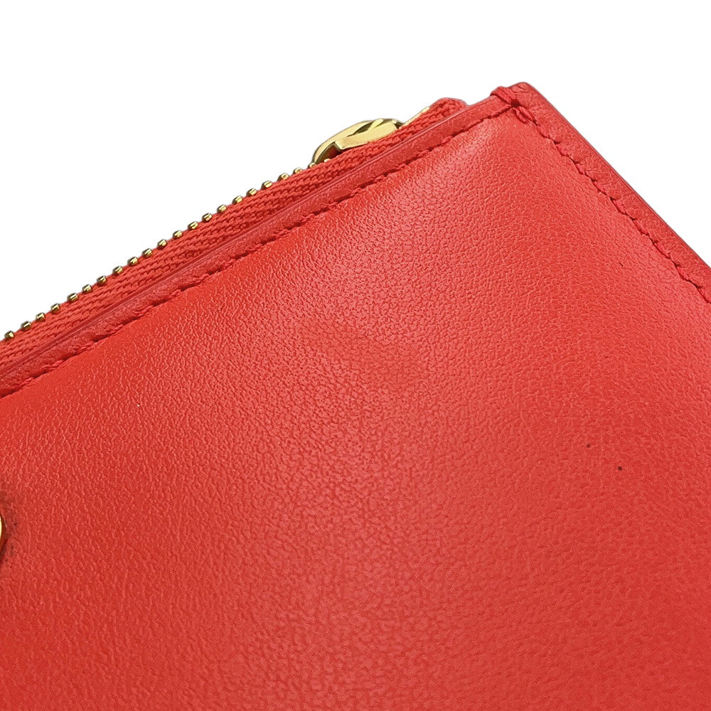 Bottega Veneta Maxi INTRECCIATO Cassette Bi-fold Wallet Orange Leather