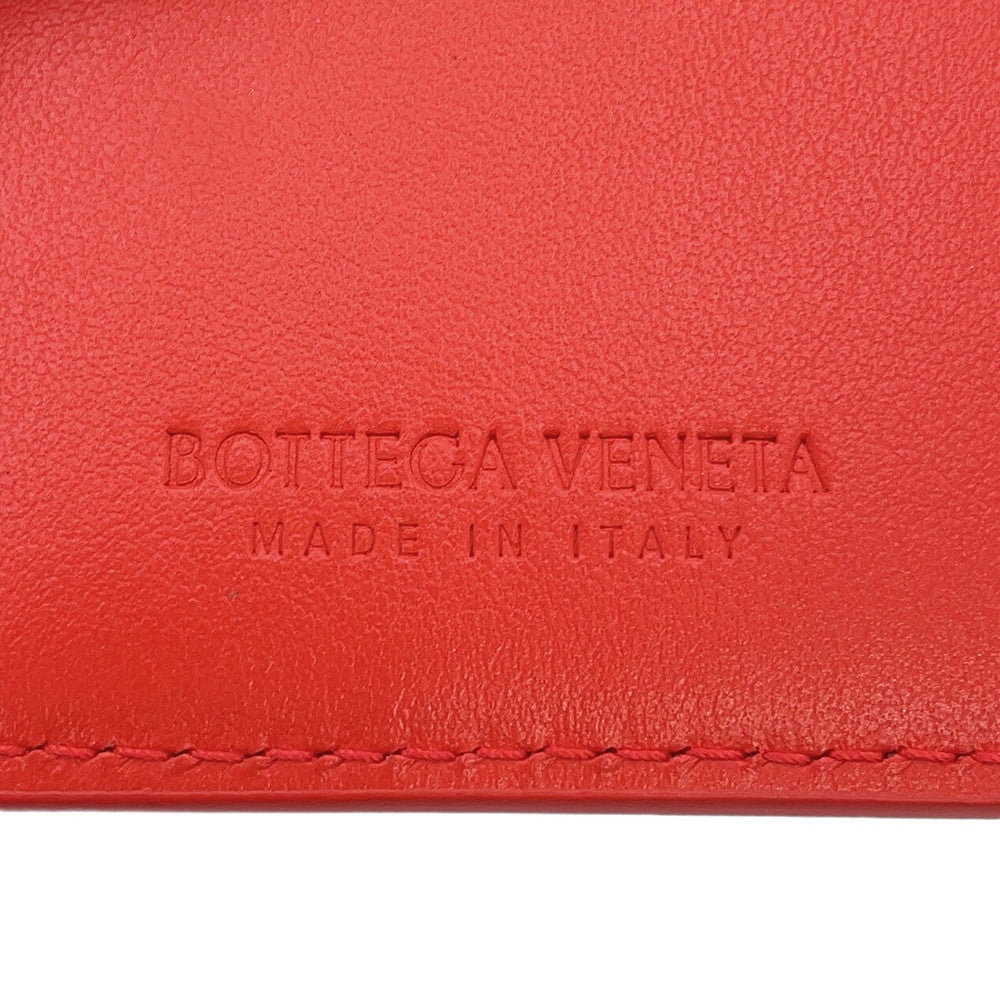 Bottega Veneta Maxi INTRECCIATO Cassette Bi-fold Wallet Orange Leather