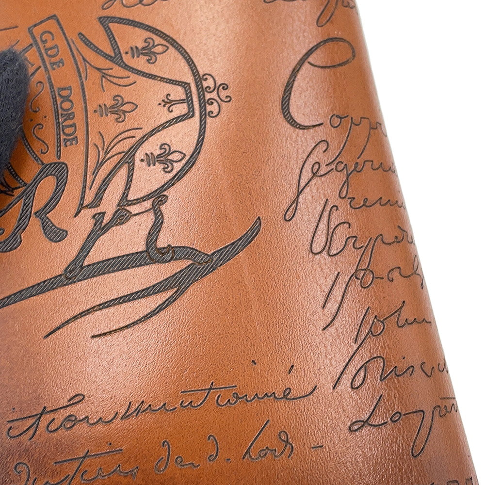 Berluti Calligraphy Espace Flap Long Wallet Brown Leather