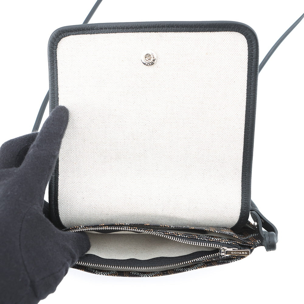 GOYARD Plumet Pouch Wallet Shoulder Bag BlackPLUMETPMLTY01CL01P PVC Leather