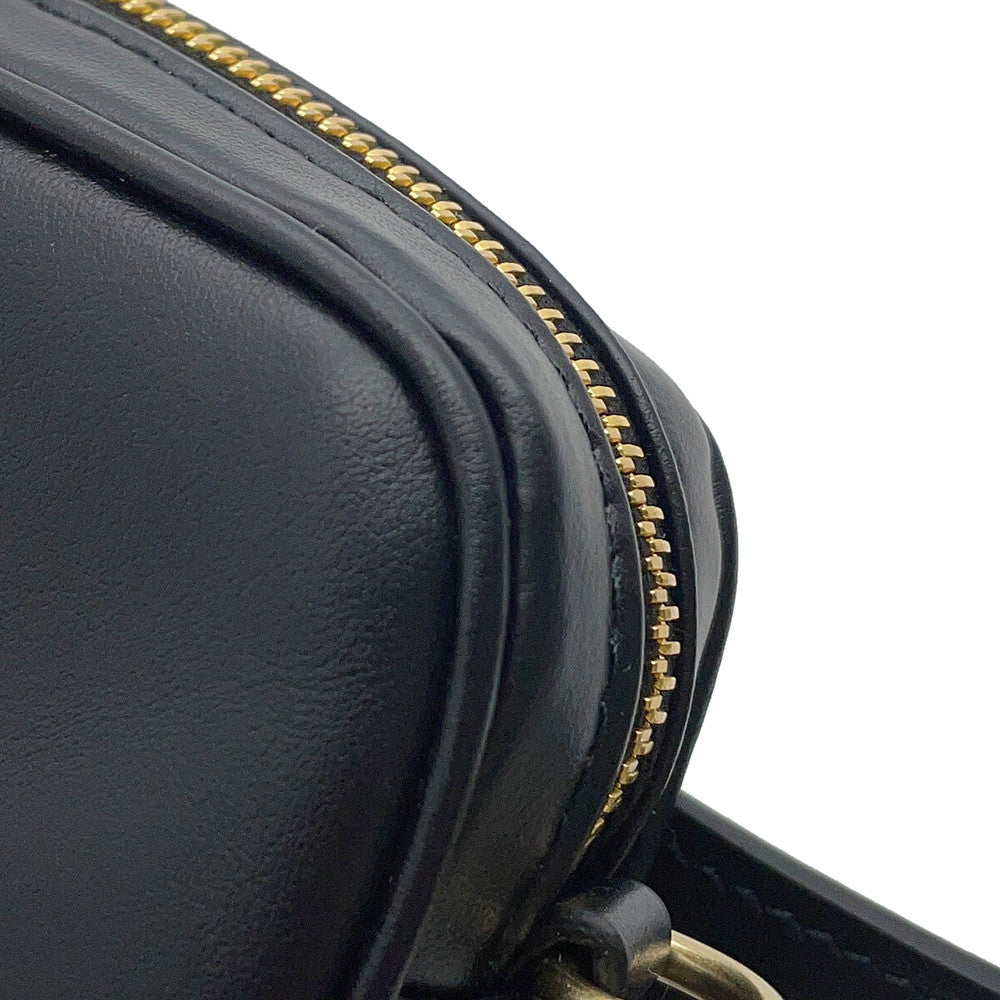 MIUMIU Crossbody Bag Black Leather Size 70