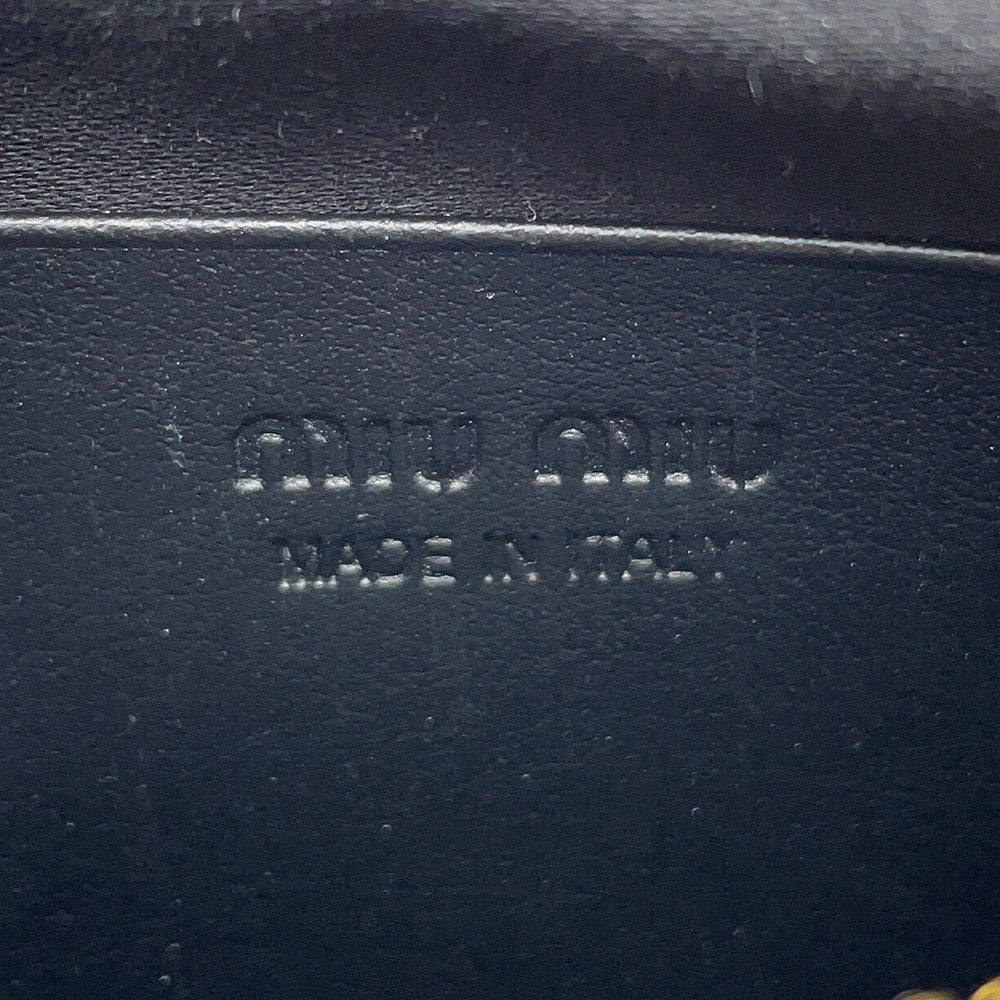 MIUMIU Crossbody Bag Black Leather Size 70