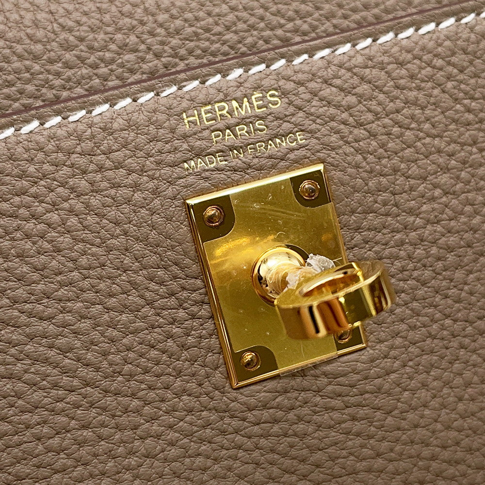 HERMES Kelly Retourne Etoupe Togo Leather Size 25